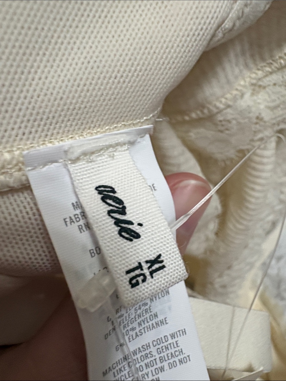 NWT Aerie Ribbed Eyelash Lace Trim Longline Bralette Size XL Heather Frost - Picture 9 of 13